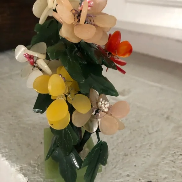 Vintage Chinese Jade Flowered Plant - Picture 6 of 6